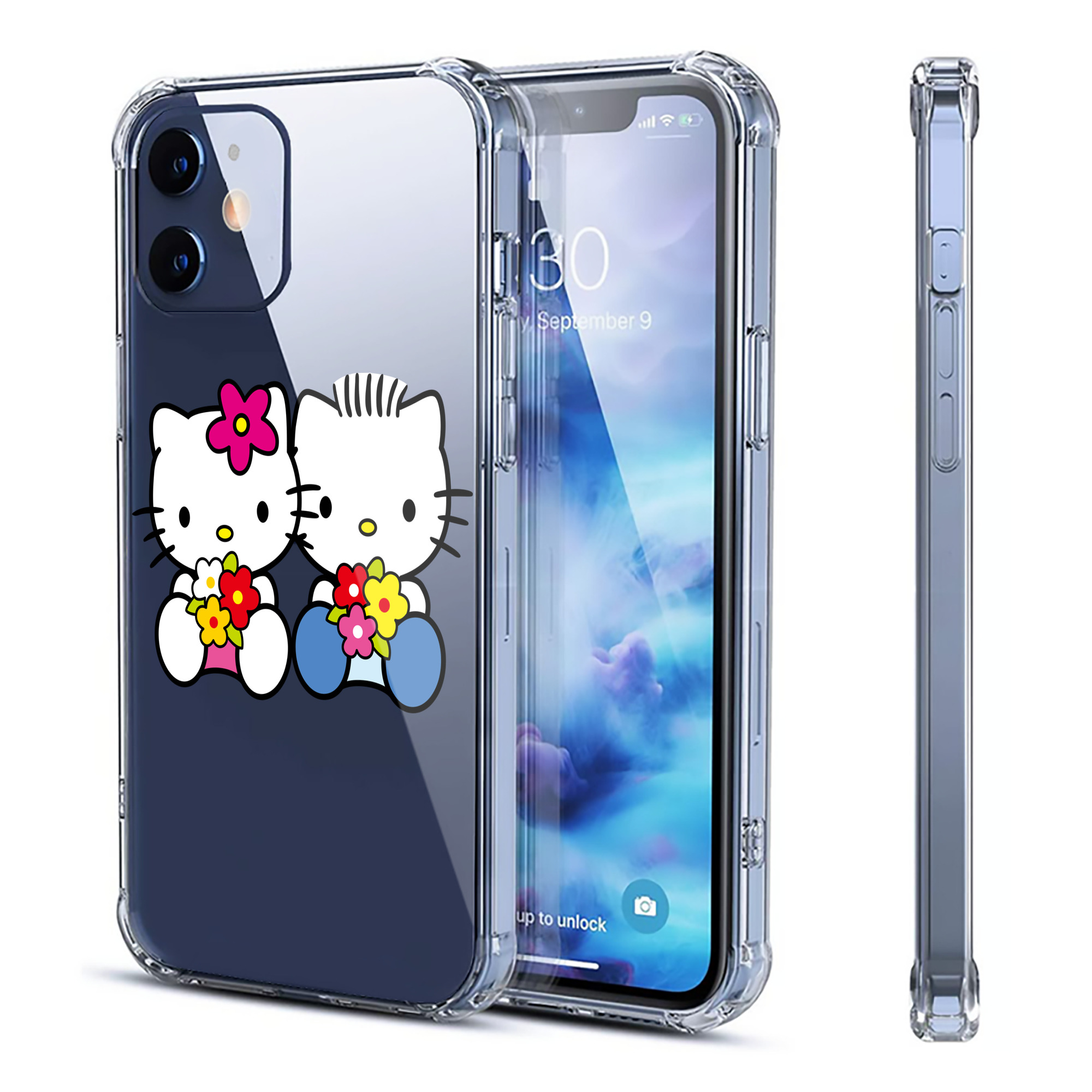（画像用） Hello Kitty ハローキティ 【iPhone 12シリーズ対応】透明スマホケース（クリアソフトケース）